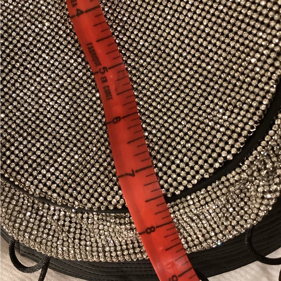 KARA Black Crystal Mesh Bow Bucket Hat - Picture 12 of 15